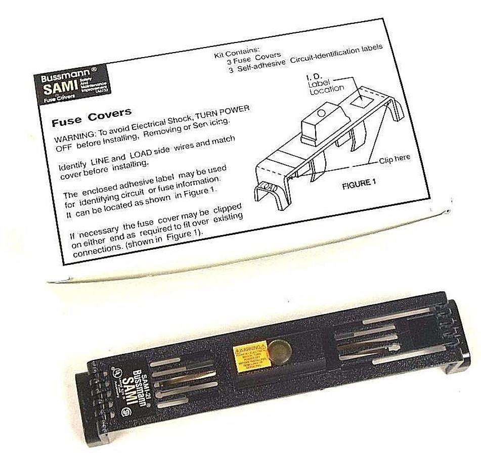 NIB BUSSMANN SAMI-2I FUSE COVERS (BOX OF 3) SAMI2I