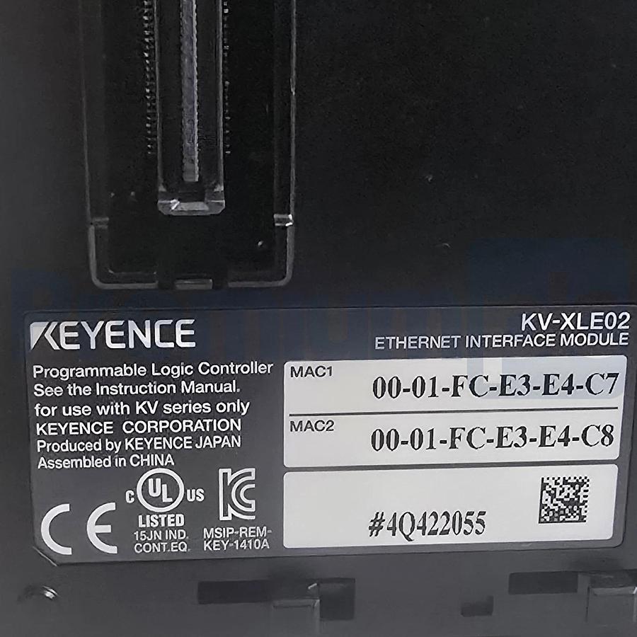 Keyence KV-XLE02 | KVXLE02 Dual-Port EtherNet Communication Unit | 1Gbps NSMP