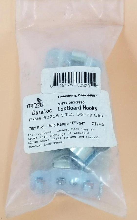 Used BAG OF 5 NEW GRAINGER 6YE13 STD SPRING CLIPS 7/8'' PROJ. DURA LOC P/N# 53205