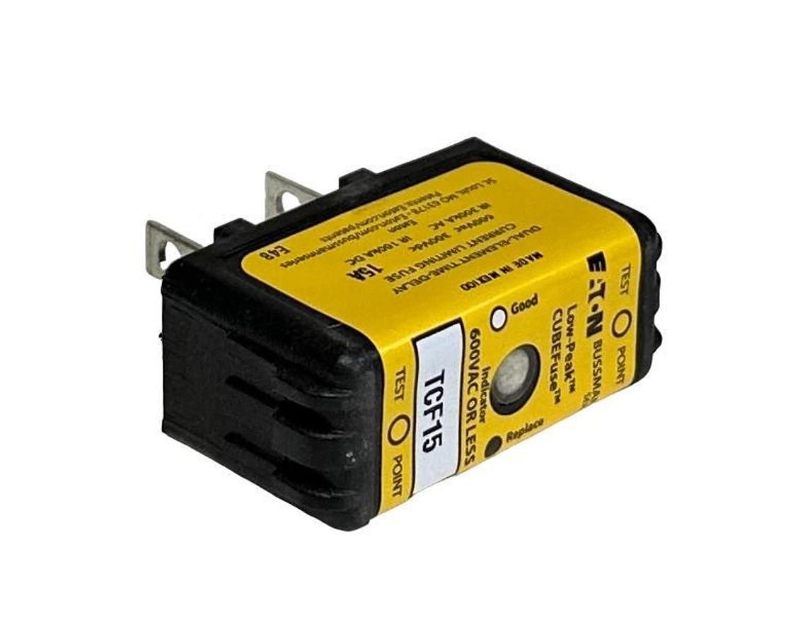 12 EATON TCF15 BUSSMANN SERIES LOW-PEAK CUBEFuse 600VAC/300VDC 15A NSMP