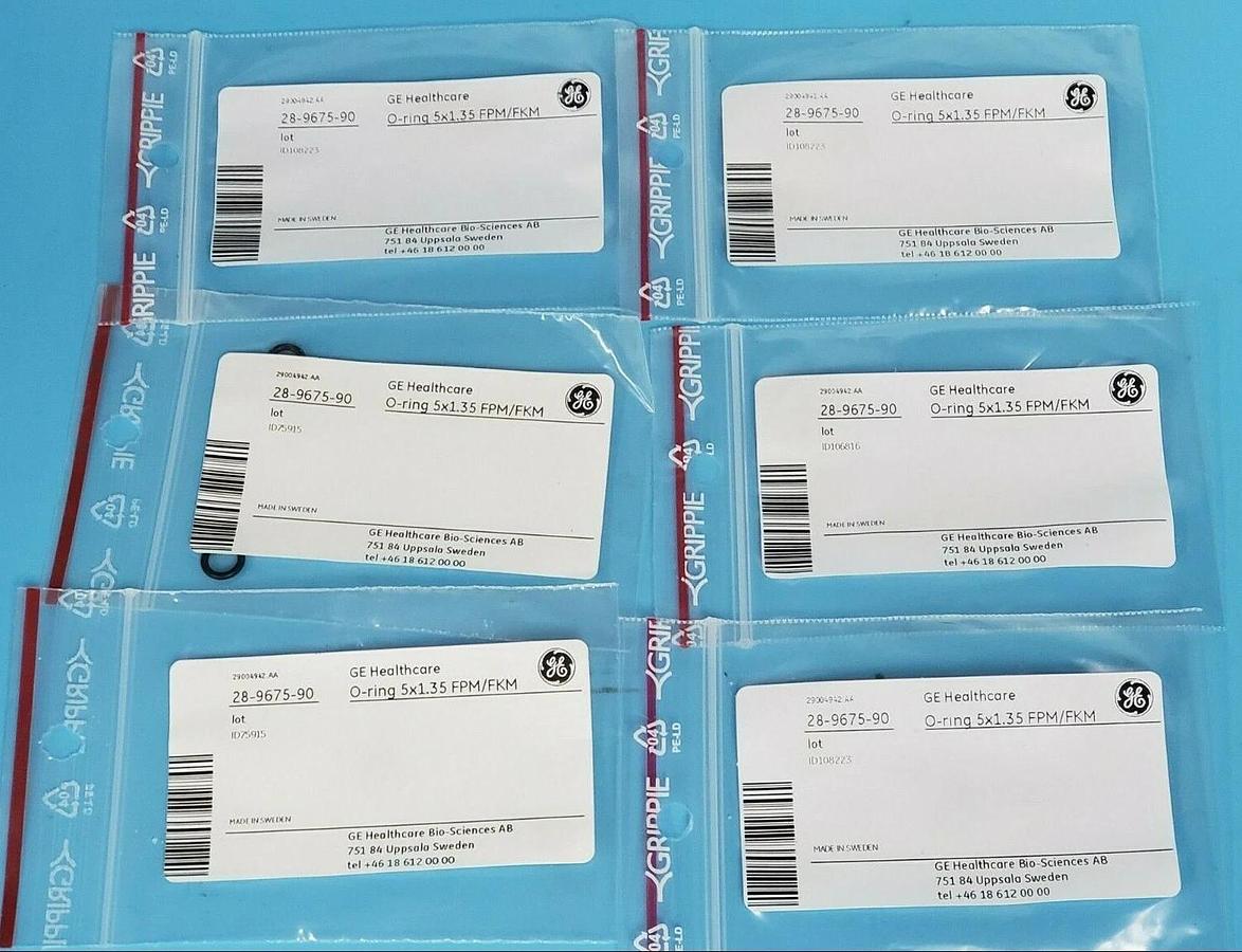Used LOT OF 6 NEW GE HEALTHCARE 28-9675-90 O-RING KITS 5X1.35 FPM/FKM