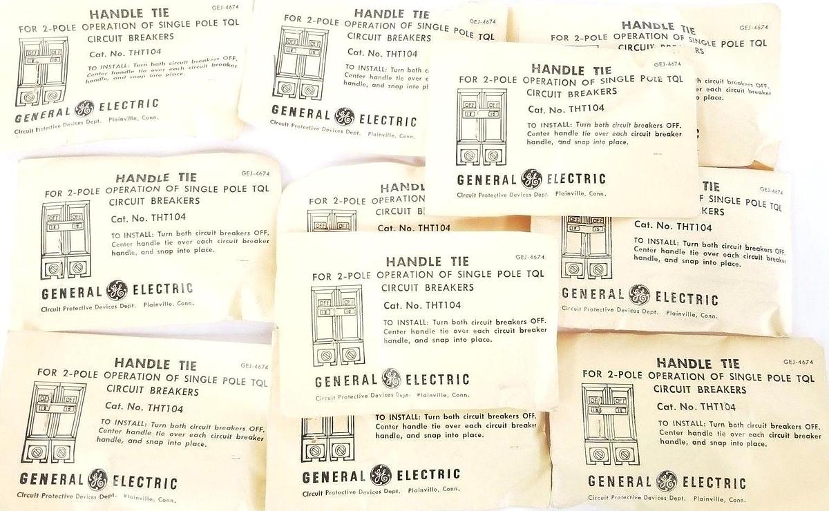 Used LOT OF 11 NEW GENERAL ELECTRIC THT104 SNAP-ON HANDLE TIES