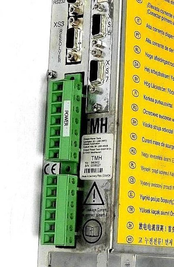 Used COOPER TOOLS TMH960902 SERVO DRIVE 220-240VAC INPUT 3PH DC REV: 03B/04