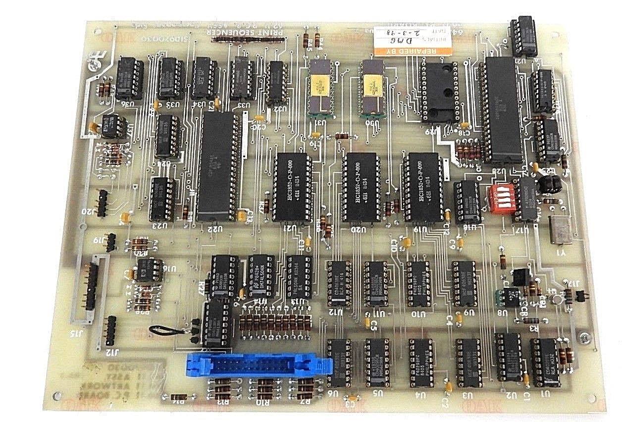 Used REPAIRED INK JET SID970030 PRINT SEQUENCER 62.11 P.C.B. ASSY