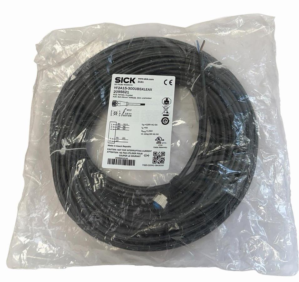 SICK YF2A15-300UB5XLEAX 2095621 Sensor Cable M12 5-Pin Female Open Leads 30M