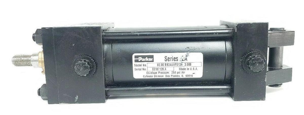 Used PARKER SERIES 2A 02.00 BB2AUVFS13A 3.000 PNEUMATIC CYLINDER 250PSI