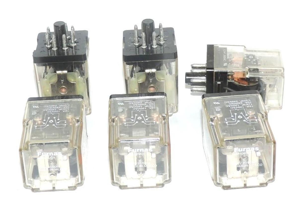 Used LOT OF 6 FURNAS 46PA23A01 RELAYS 8-PIN