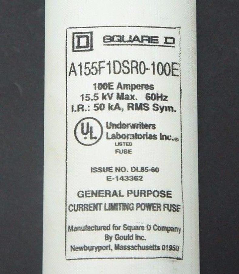 CASE OF 3 NEW SQUARE D A155F1DSRO-100E CURRENT LIMITING POWER FUSE 100E AMPS
