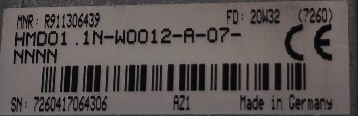 Used REXROTH HMD01.1N-W0012-A-07-NNNN | R911306439 IndraDrive CONTROL DEVICE XLNT