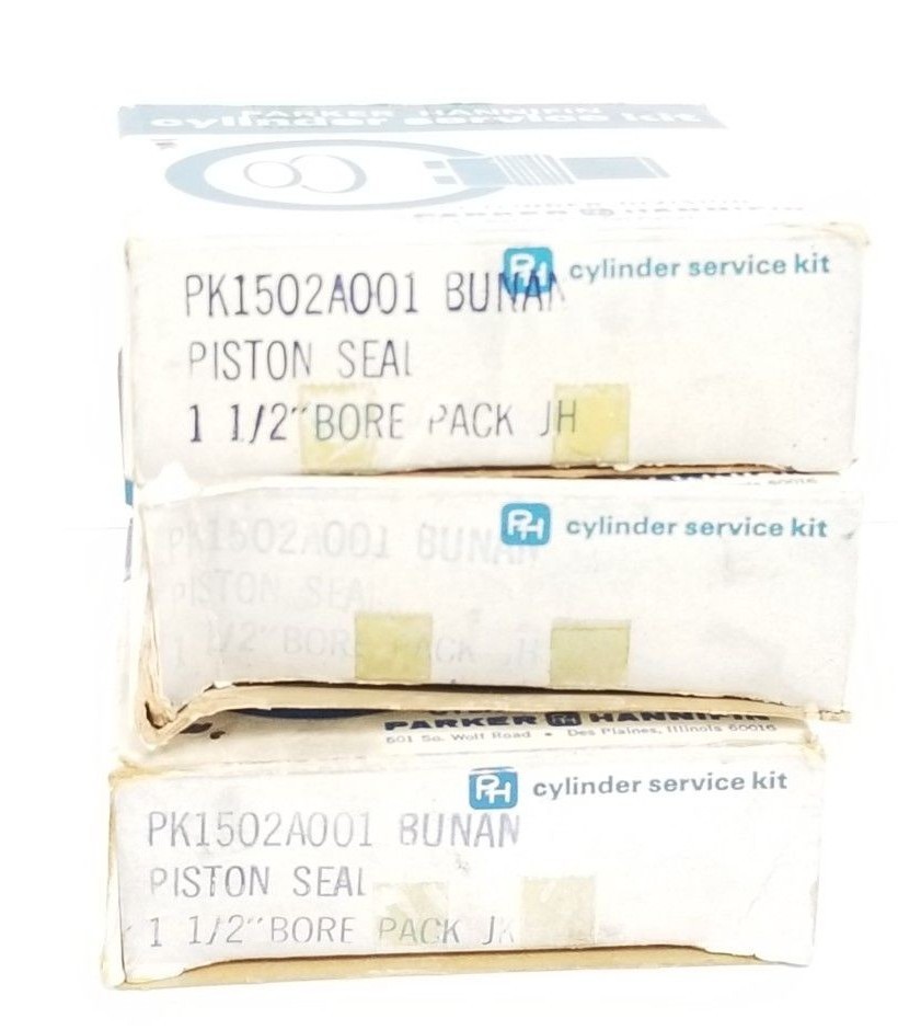 Used LOT OF 3 NIB PARKER HANNIFIN PK1502A001 BUNAN PISTON SEALS 1-1/2'' (INCOMPLETE)