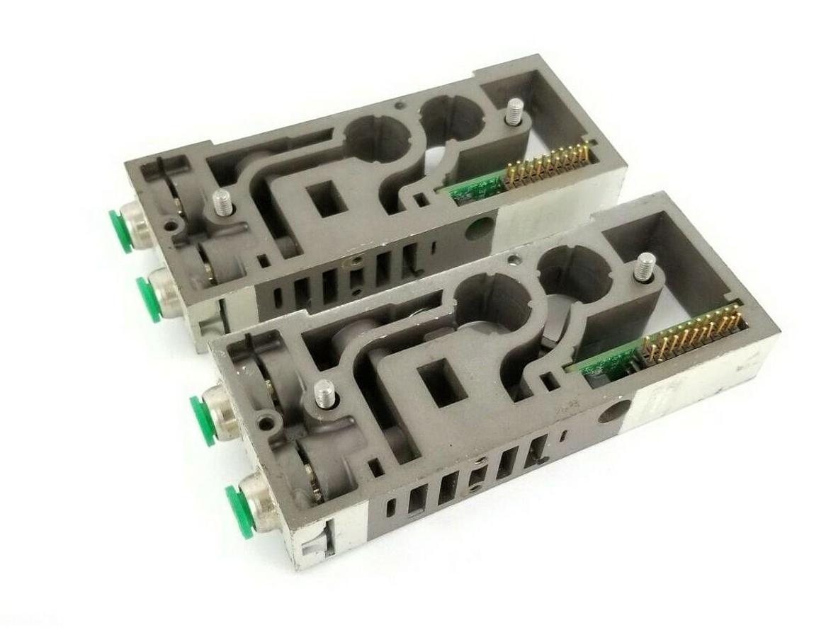 Used LOT OF 2 NUMATICS 006-207 MANIFOLD VALVES W/ 256-152 BOARDS