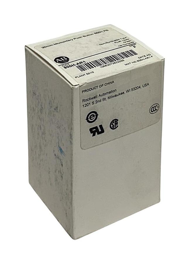 Used ALLEN BRADLEY 800H-AR1 /F 30mm MOMENTARY PUSH BUTTON 800H PB GREEN FLUSH NSFS