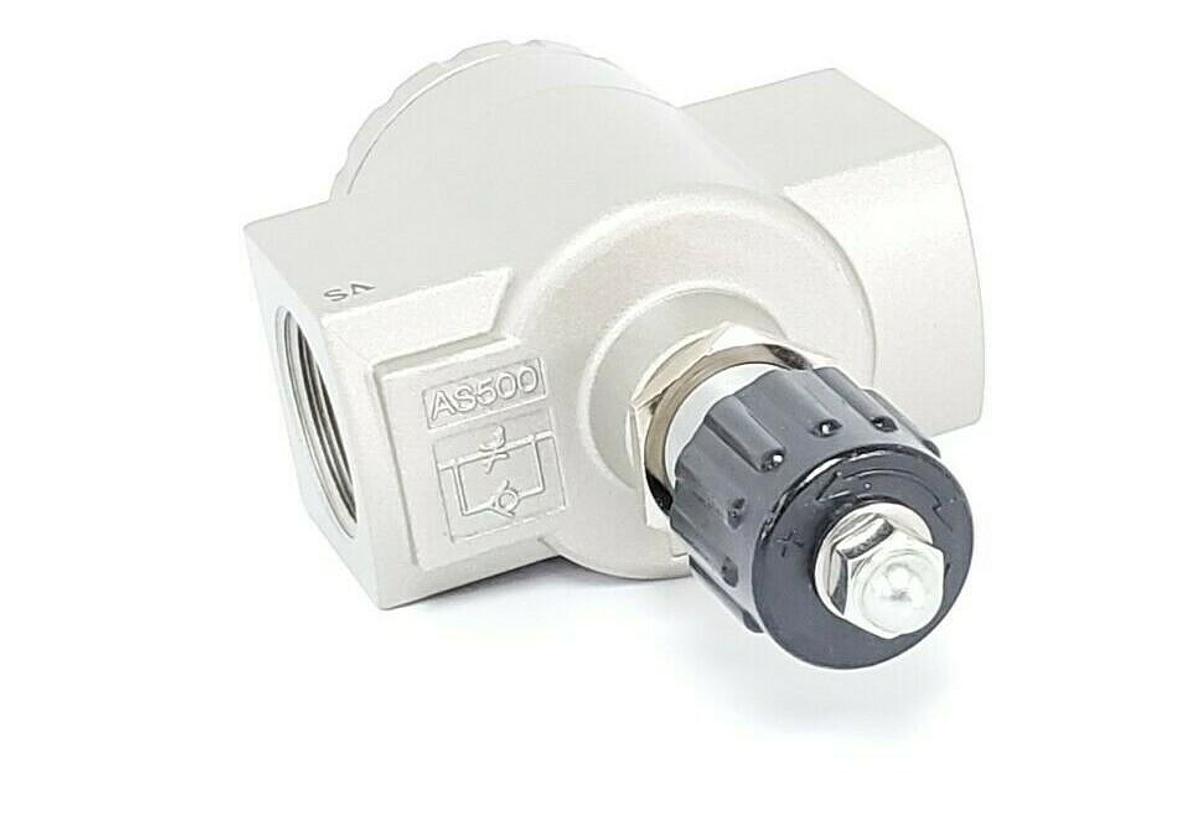 Used NEW SMC AS500-06 FLOW CONTROL VALVE 3/4" NPT ASC90 AS50006