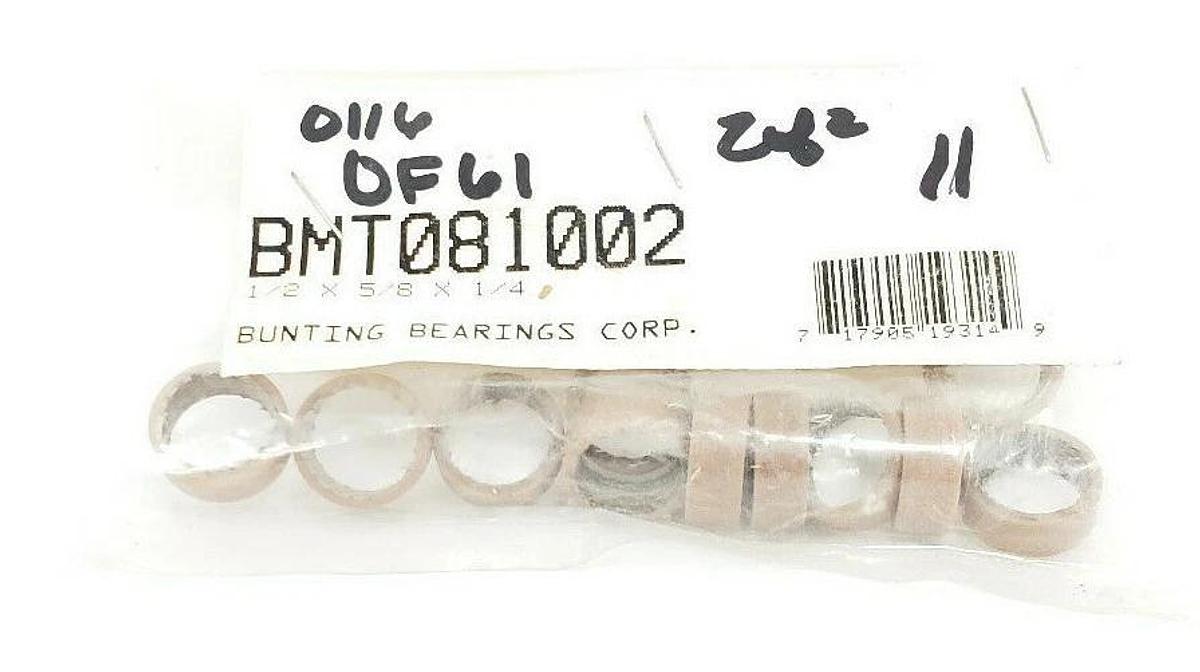 LOT OF 19 NEW BUNTING BEARINGS CORP. BMT081002 BEARINGS 1/2X5/8X1/4