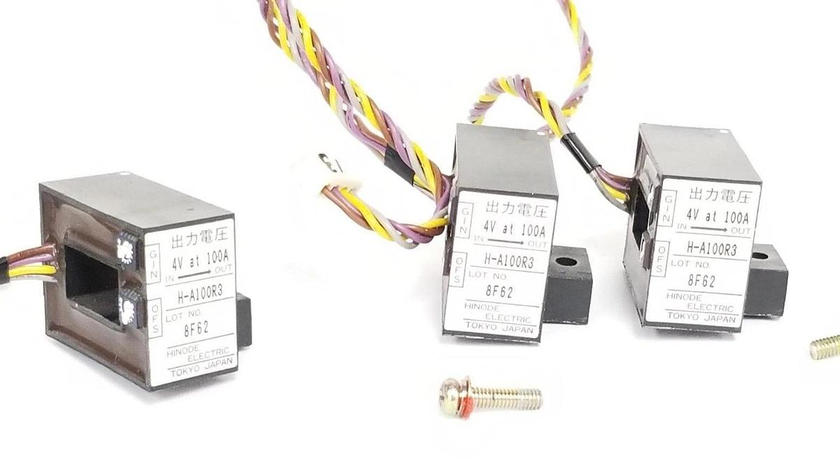 Used LOT OF 3 HINODE ELECTRIC H-A100R3 CURRENT METERS 4V@100A HA100R3