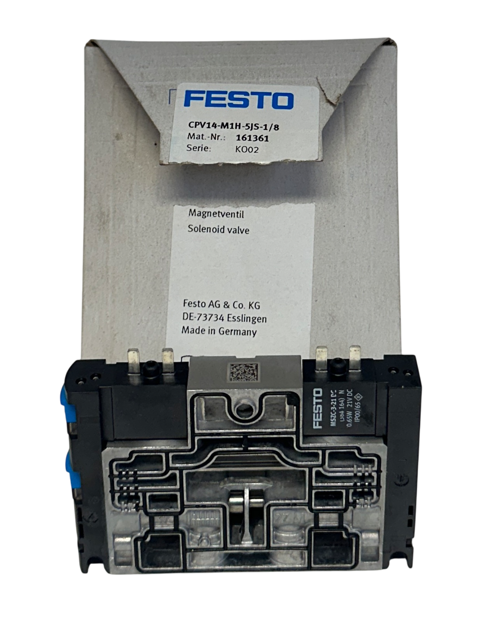 Used FESTO CPV14-M1H-5JS-1/8 / 161361 PNEUMATIC SOLENOID VALVE 24VDC 5/2 NSMP