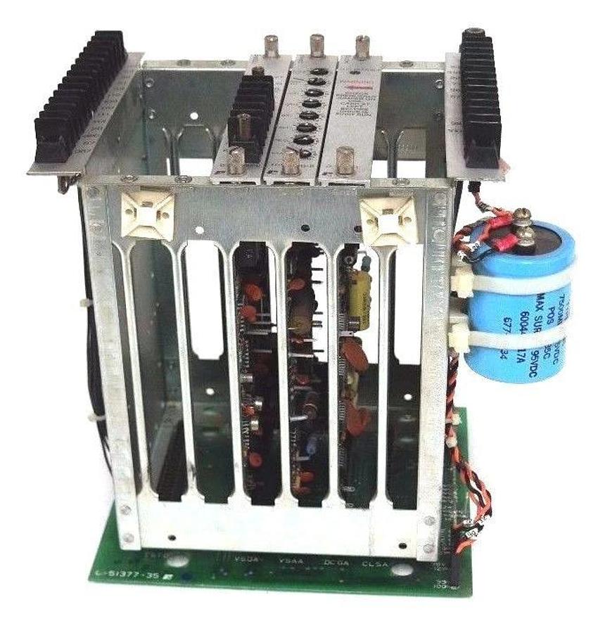 Used RELIANCE ELECTRIC 608804005R, 5 SLOT CHASSIS RACK ASSEMBLY W/ VSDC, VSAC, DCGA