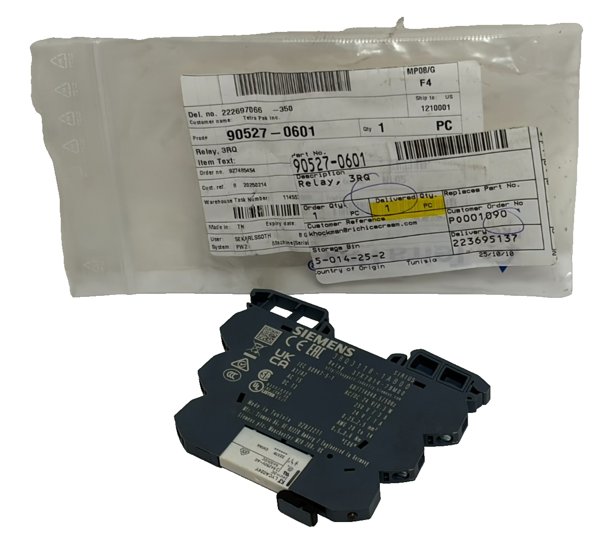 Used Genuine Tetra Pak 90521-0601 Siemens Sirius 3RQ3118-1AB00 Interface Relay