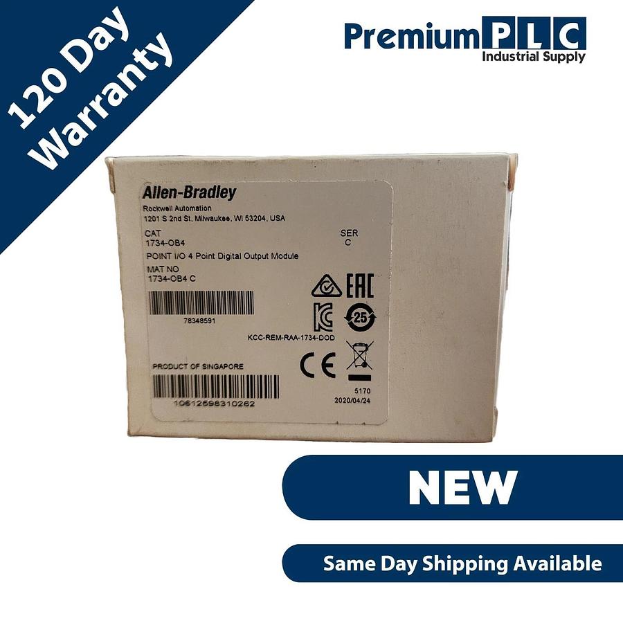 Used LOT OF 5 NIB ALLEN BRADLEY 1734-OB4 /C POINT I/O 4-POINT DIGITAL OUTPUT MODULES