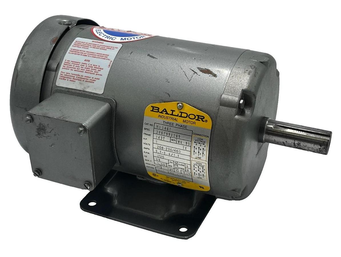 Used Baldor Reliance M3546T General Purpose Motor 1HP, 1725RPM, 3PH, 60Hz, 56T Frame