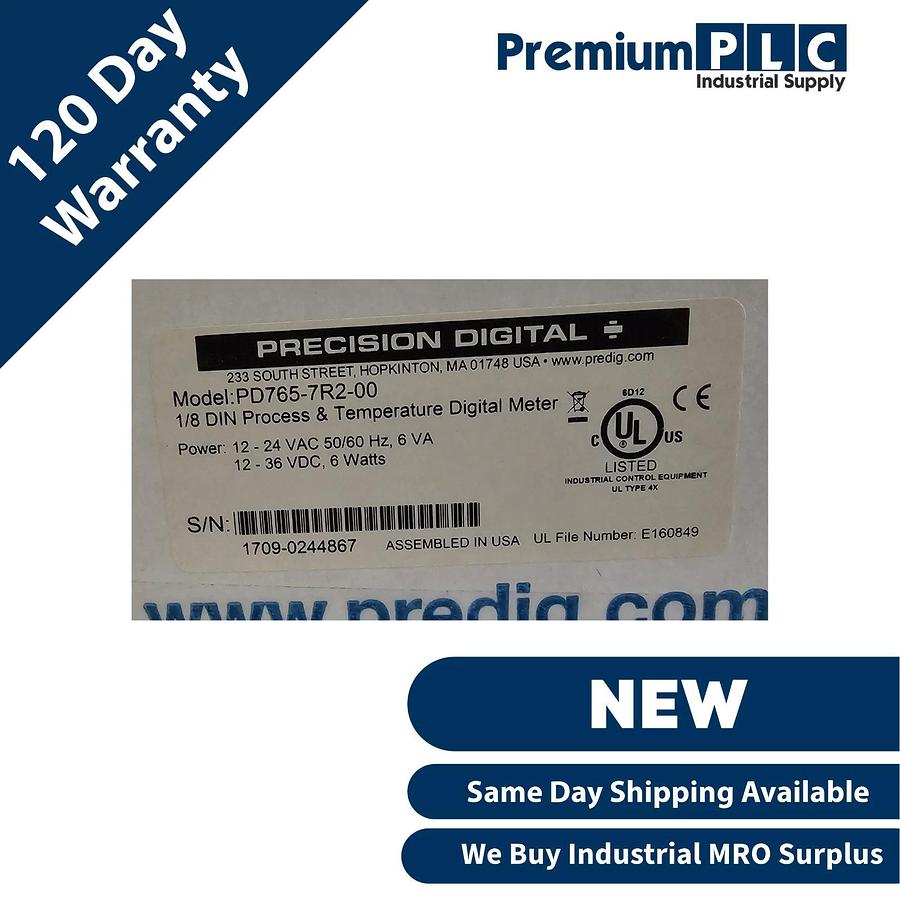 NEW PRECISION DIGITAL PD765-7R2-00 1/8 DIN PROCESS & TEMPERATURE DIGITAL METER