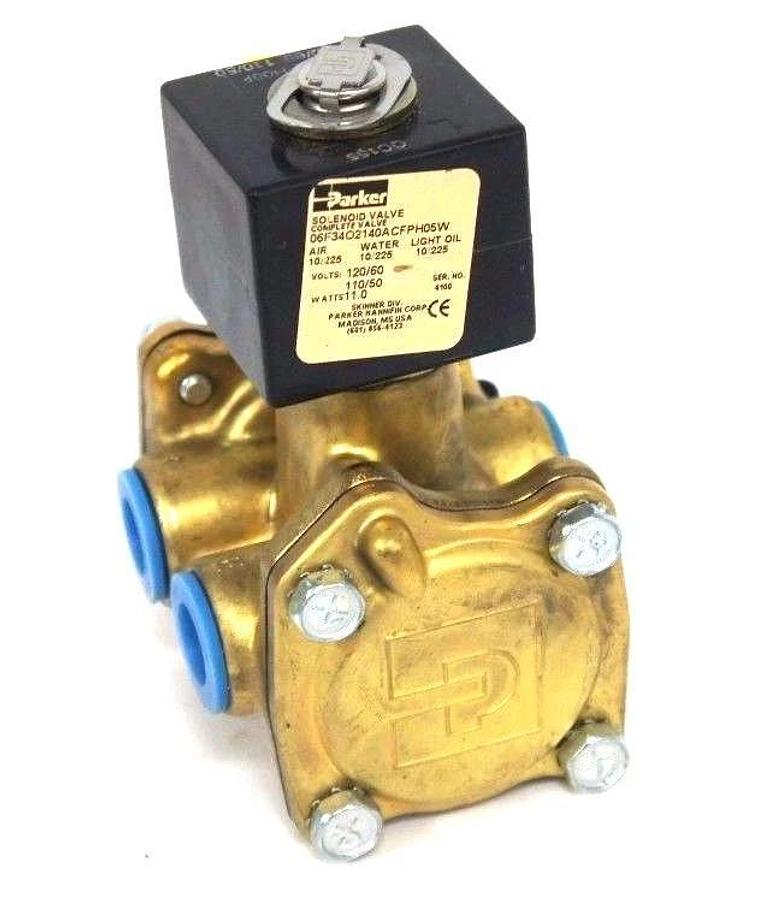 Used NIB PARKER 06F34O2140ACFPH05W SOLENOID VALVE 3/8" NPT, 5/8" ORIFICE
