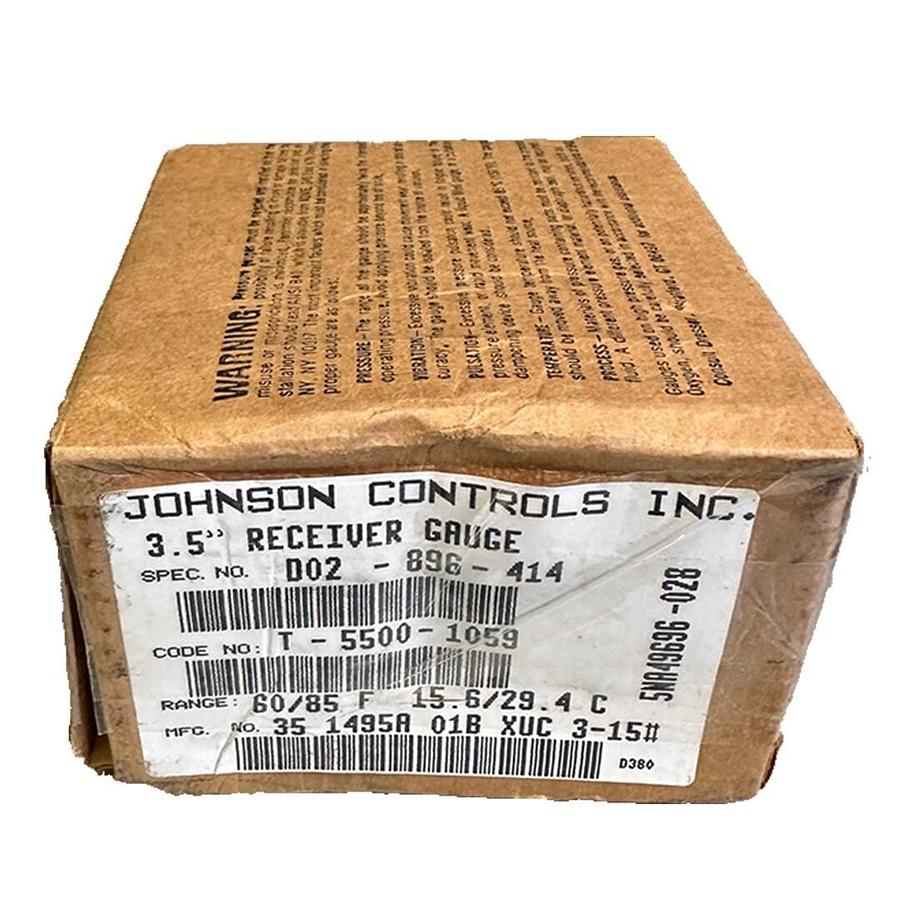 Used NEW JOHNSON CONTROLS T-5500-1059 / T55001059 3.5'' RECEIVER GAUGE D02-896-414