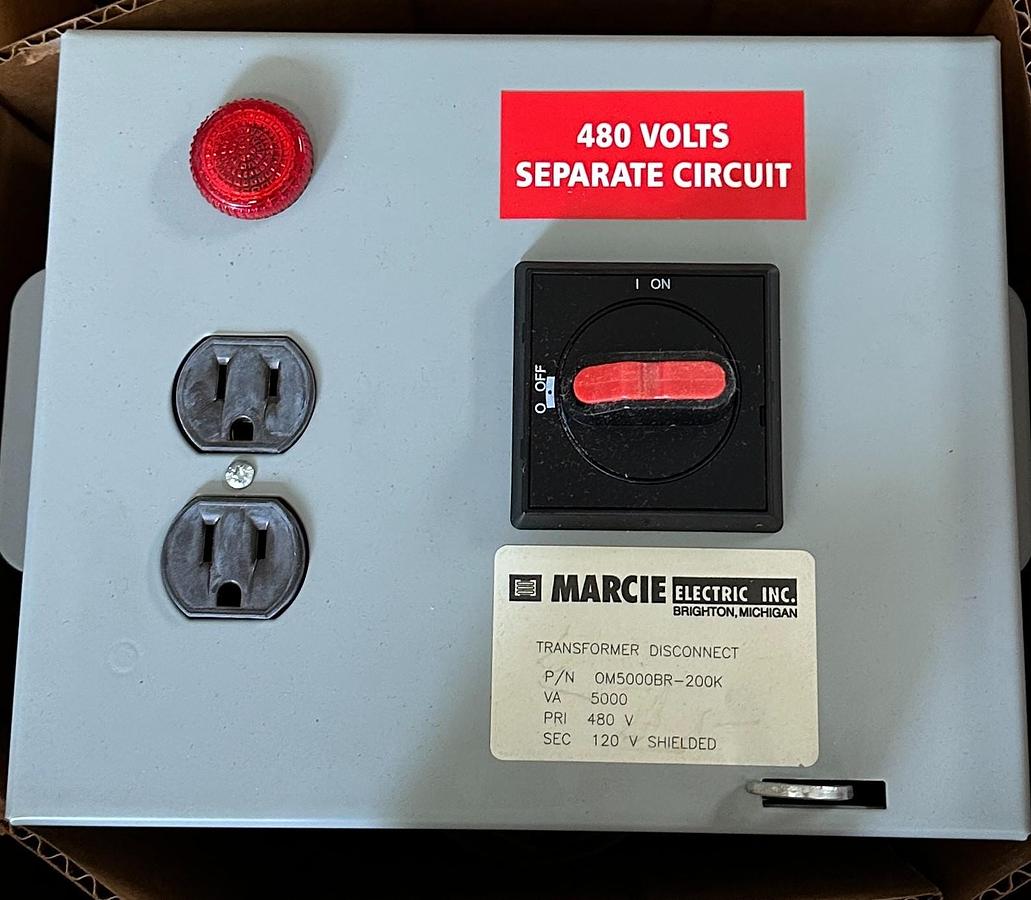 Used MARCIE ELECTRIC OM5000BR-200K / OM5000BR200K TRANSFORMER DISCONNECT 5000VA NSMP