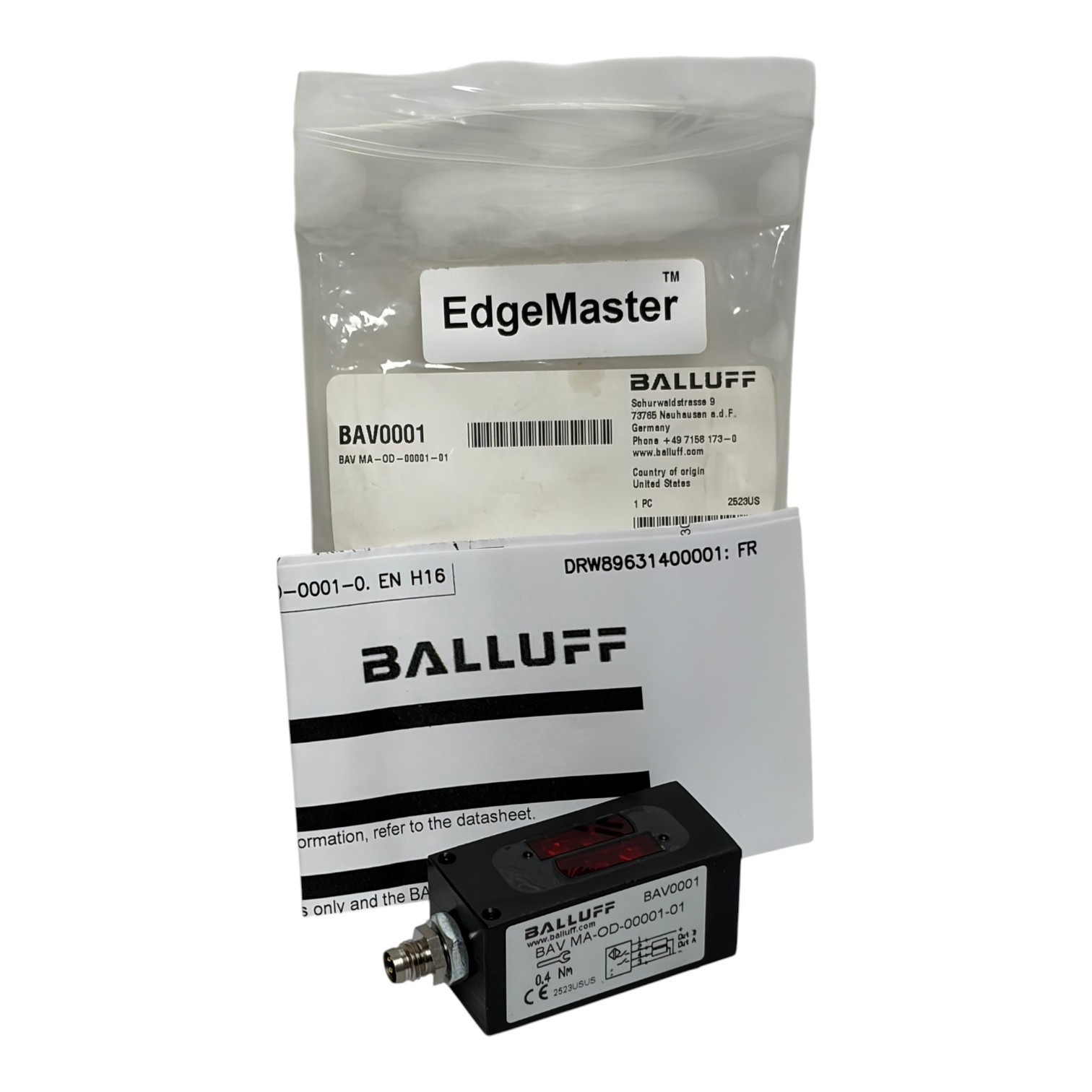 Used Balluff BAV0001 BAV MA-OD-00001-01 EdgeMaster Dual Photoelectric Sensor