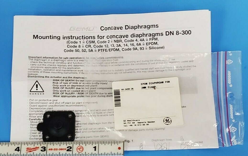 NEW GE HEALTHCARE 44-5499-26 EPDM DIAPHRAGM DN8 KZ 3A 99024848