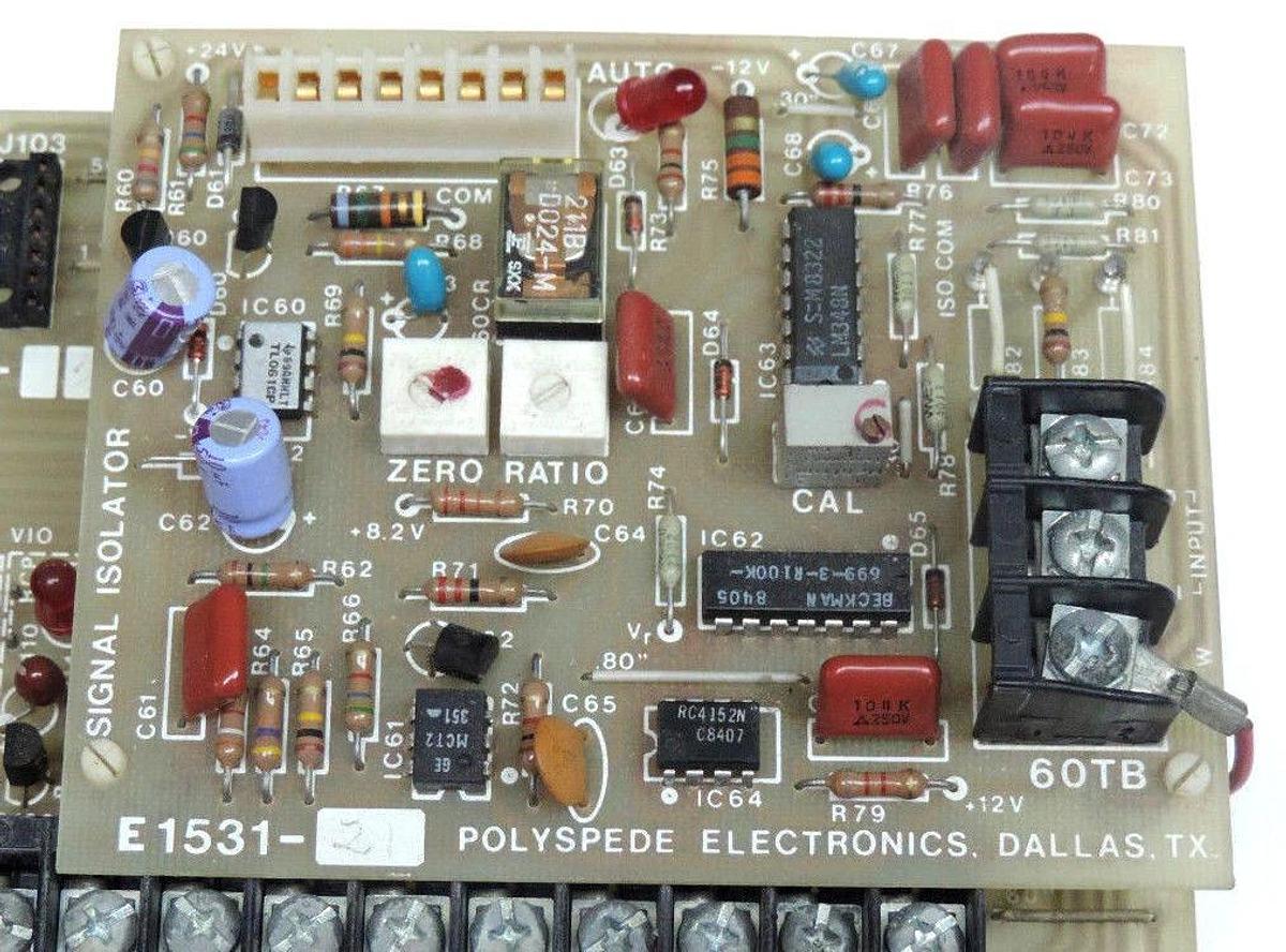Used POLYSPEDE E1530-052 CIRCUIT BOARD E153052 W/ POLYSPEDE E1531-21 ISOLATOR BOARD