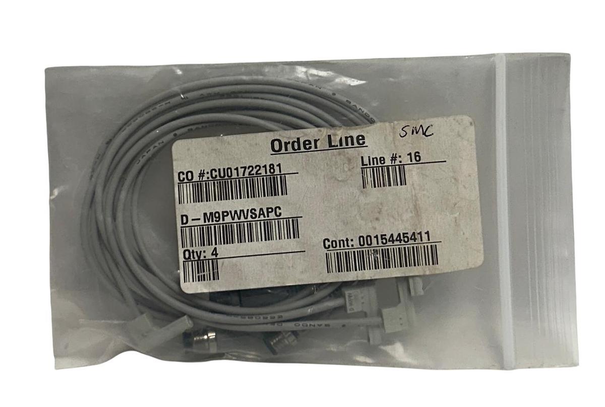 Used 4 SMC D-M9PWVSAPC / DM9PWVSAPC SOLID STATE AUTO-SWITCHES 4.5-28VDC PNP NSNP