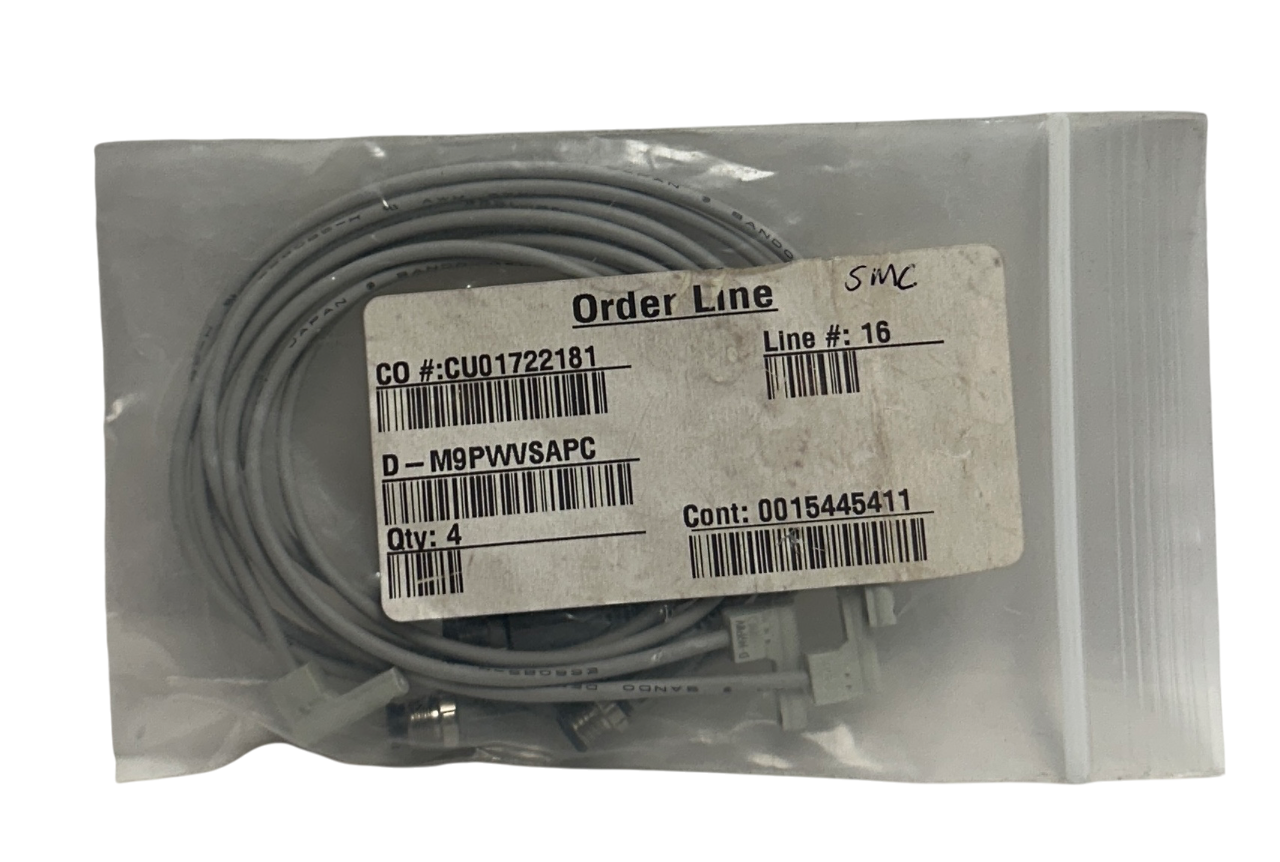 Used 4 SMC D-M9PWVSAPC / DM9PWVSAPC SOLID STATE AUTO-SWITCHES 4.5-28VDC PNP NSNP