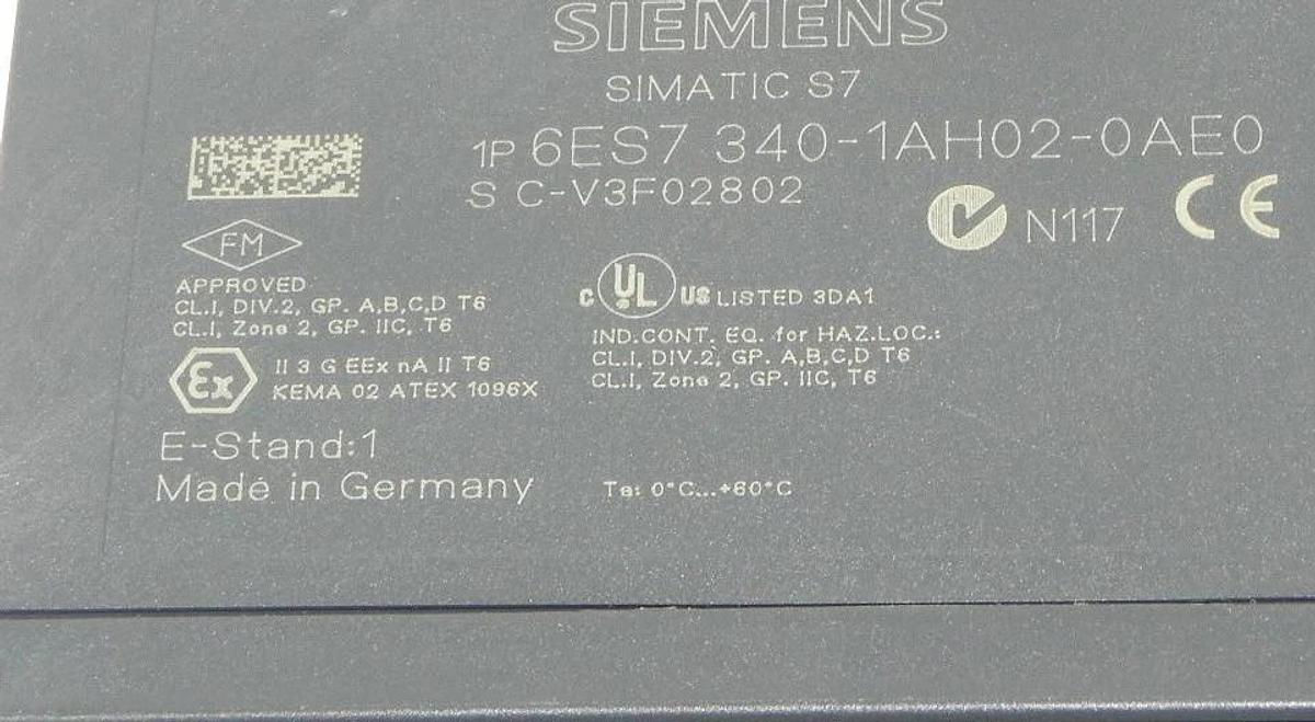 Used SIEMENS 6ES7-340-1AH02-0AE0 MODULE SIMATIC S7, 6ES73401AH020AE0