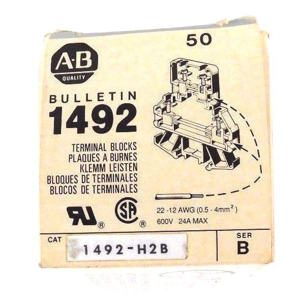 Used LOT OF 27 NEW ALLEN BRADLEY 1492-H2B TERMINAL BLOCKS SER B, BLUE, 1492H2B