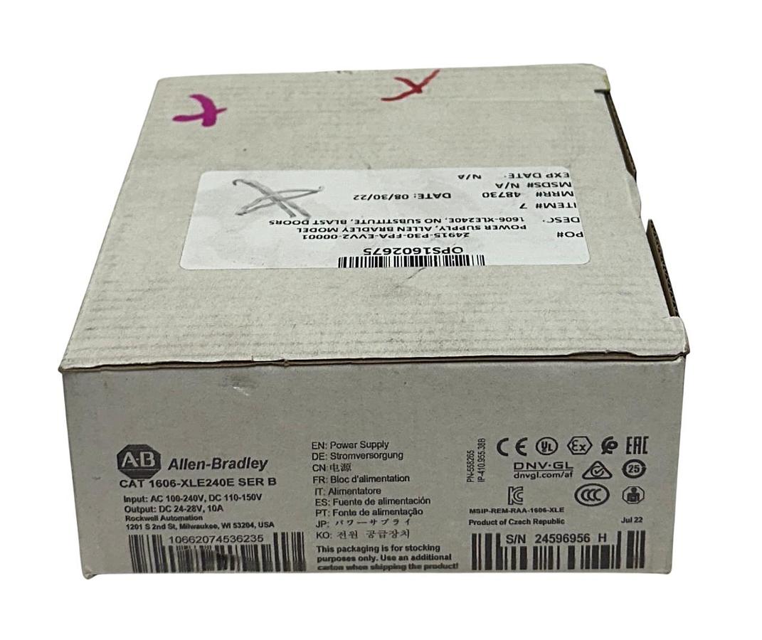 Used ALLEN BRADLEY 1606-XLE240E /B BULLETIN 1606 POWER SUPPLY 24-28VDC OUTPUT NSMP