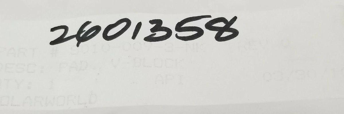 NEW REIS ROBOTICS USA S010-009-3-NK REV. 0 V-BLOCK PAD 2601358