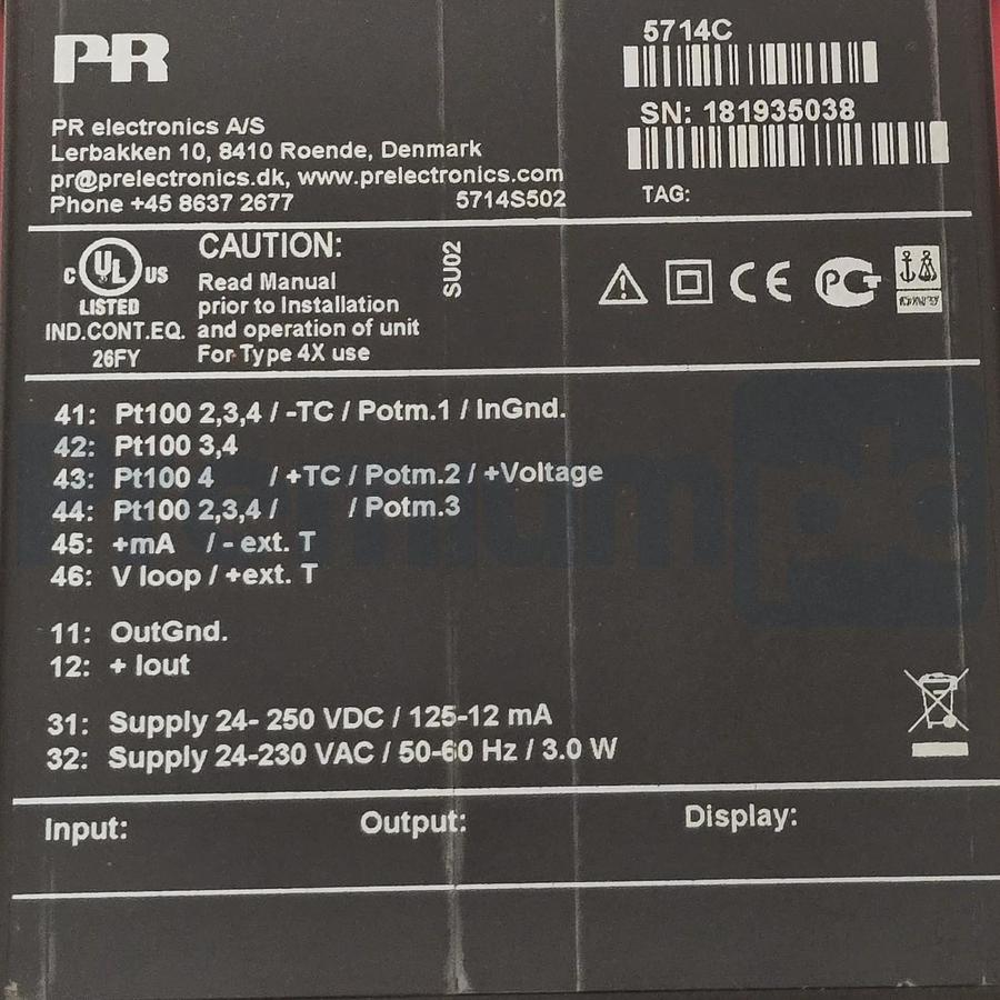PR electronics 5714C Programmable LED Indicator 4-Digit 1/8 DIN 24-230VAC/DC NEW