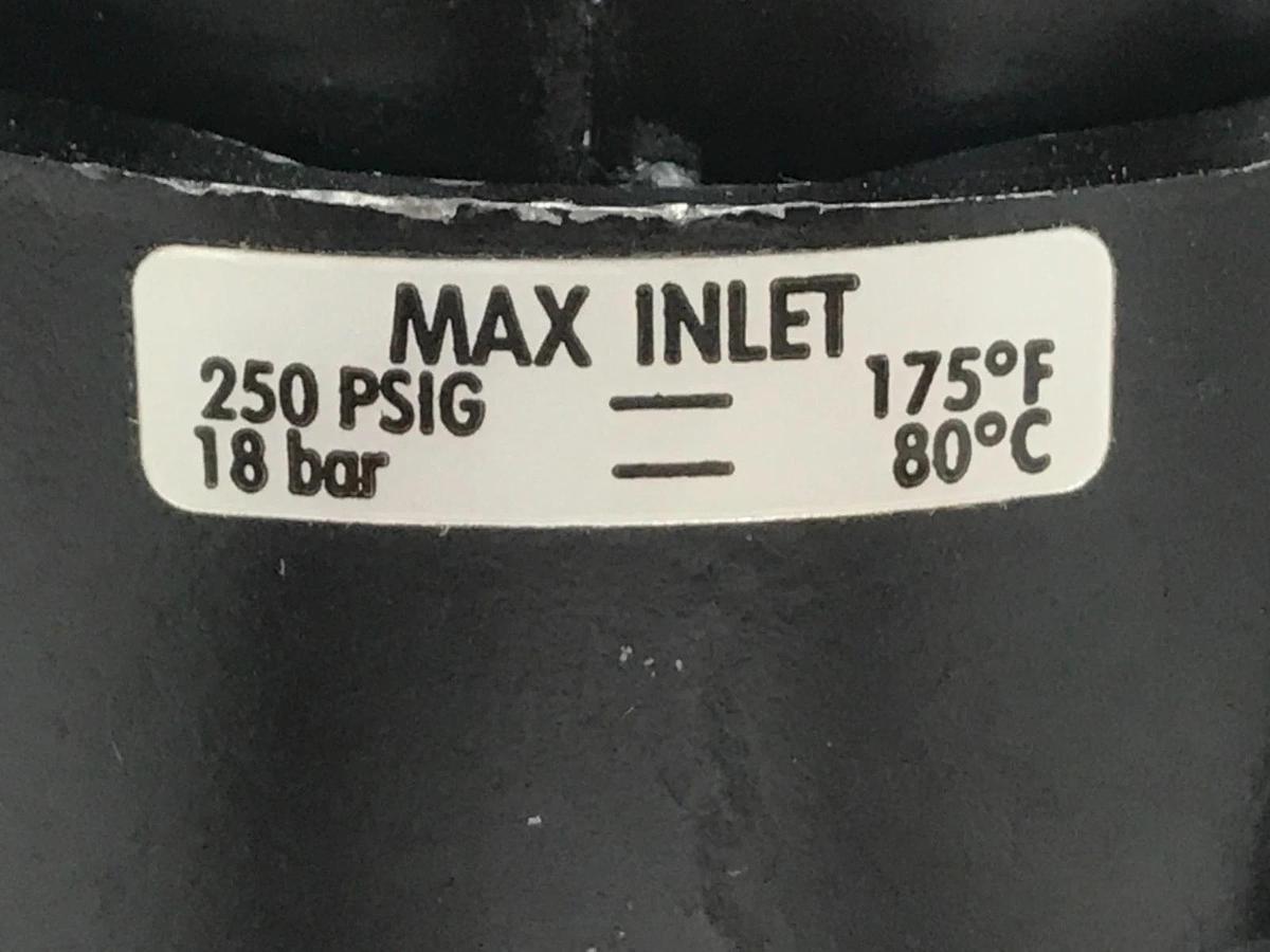 PARKER PNEUMATIC REGULATOR 08RT15AB, MAX INLET 250 PSIG TO 175 DEG. F., 18 BAR