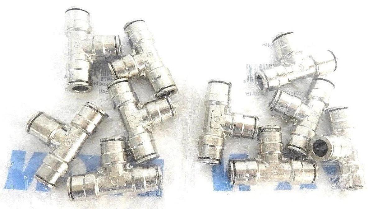 Used LOT OF 10 NEW EATON 1164X6 PUSH-ON TEE 3/8" TUBE UNIONS