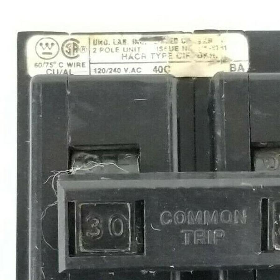 Used WESTINGHOUSE HACR-230 CIRCUIT BREAKER 120/240VAC 2P 30A HACR230