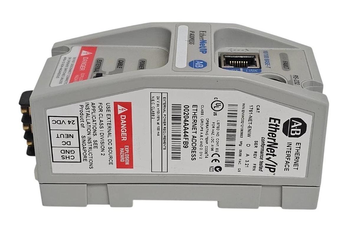 Used Allen Bradley 1761-NET-ENIW /D MicroLogix Series EtherNet/IP Interface Module
