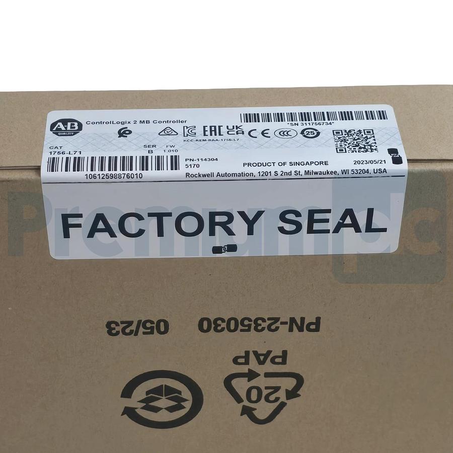 Used SEALED Allen-Bradley 1756-L71 /B ControlLogix 5571 2MB Controller MFD: 2023 NSFS