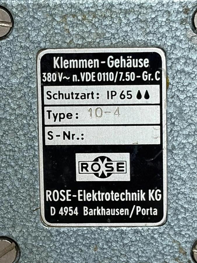 Used Vintage Rose Systemtechnik 10-4 Klemmen-Gehäuse Pressure Control Switch IP65