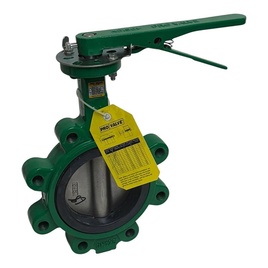 Used Pro Valve Series 500 5 Inch Lug Style Butterfly Valve DN125 200 PSI 304 SS Disc
