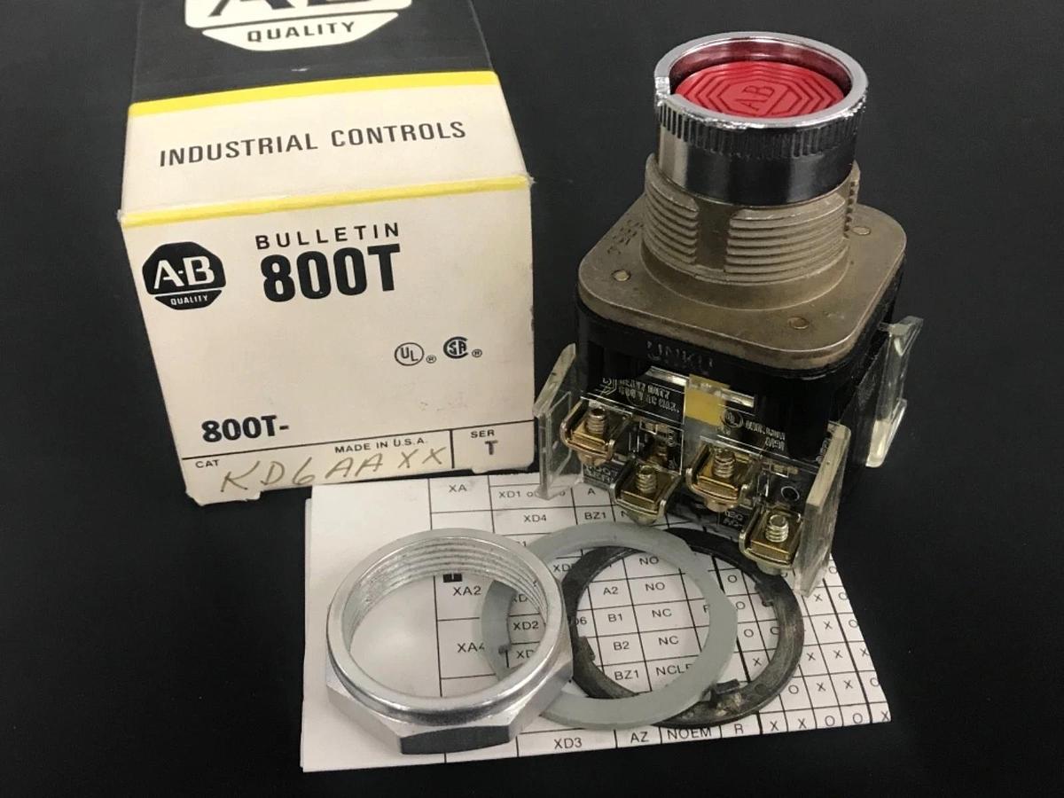 Used NIB ALLEN BRADLEY 800T-KD6AAXX SER T PUSH BUTTON SWITCH 800TKD6AAXX