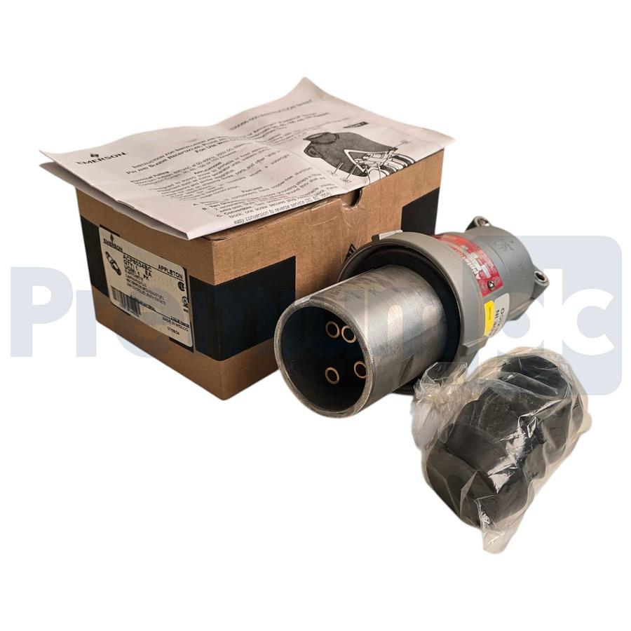 Appleton ACP6034BC Powertite 60 Amp 600V 3-Wire 4-P Metallic Clamping Ring Plug 781381440226
