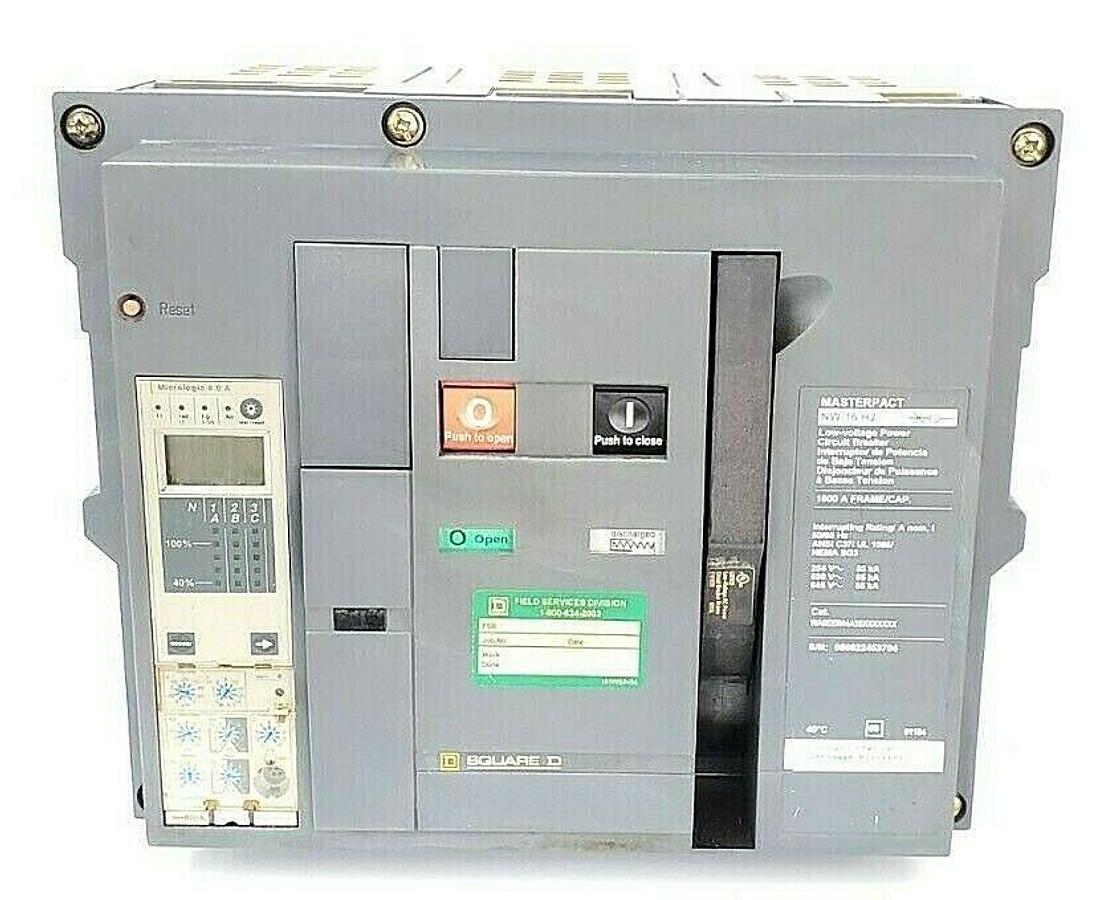 Used SQUARE D NW16H2 1600A MASTERPACT CIRCUIT BREAKER WA5EER44A3S WA5EER44A3SXXXXXXX