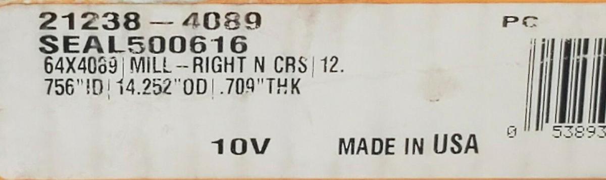 NIB TIMKEN 21238-4089 LARGE BORE SEAL SEAL500616, 12.756'' ID, 14.252'' OD