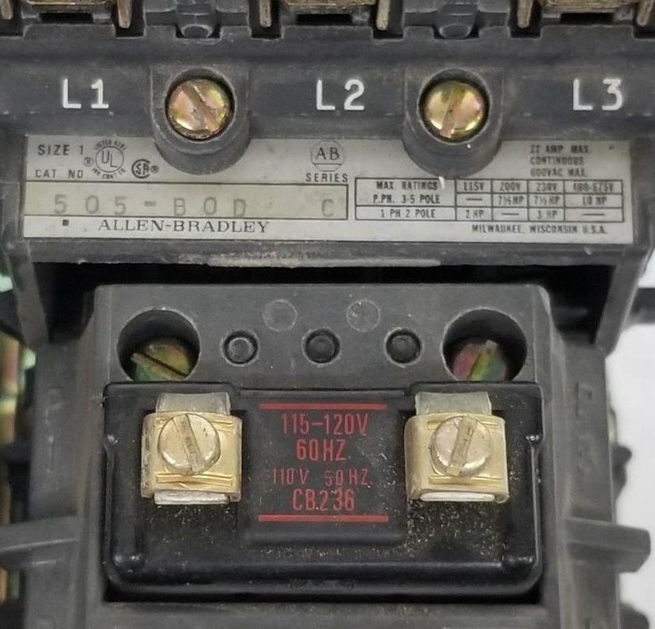 Used LOT OF 2 ALLEN BRADLEY 505-BOD STARTERS SER. C, CB236 COILS